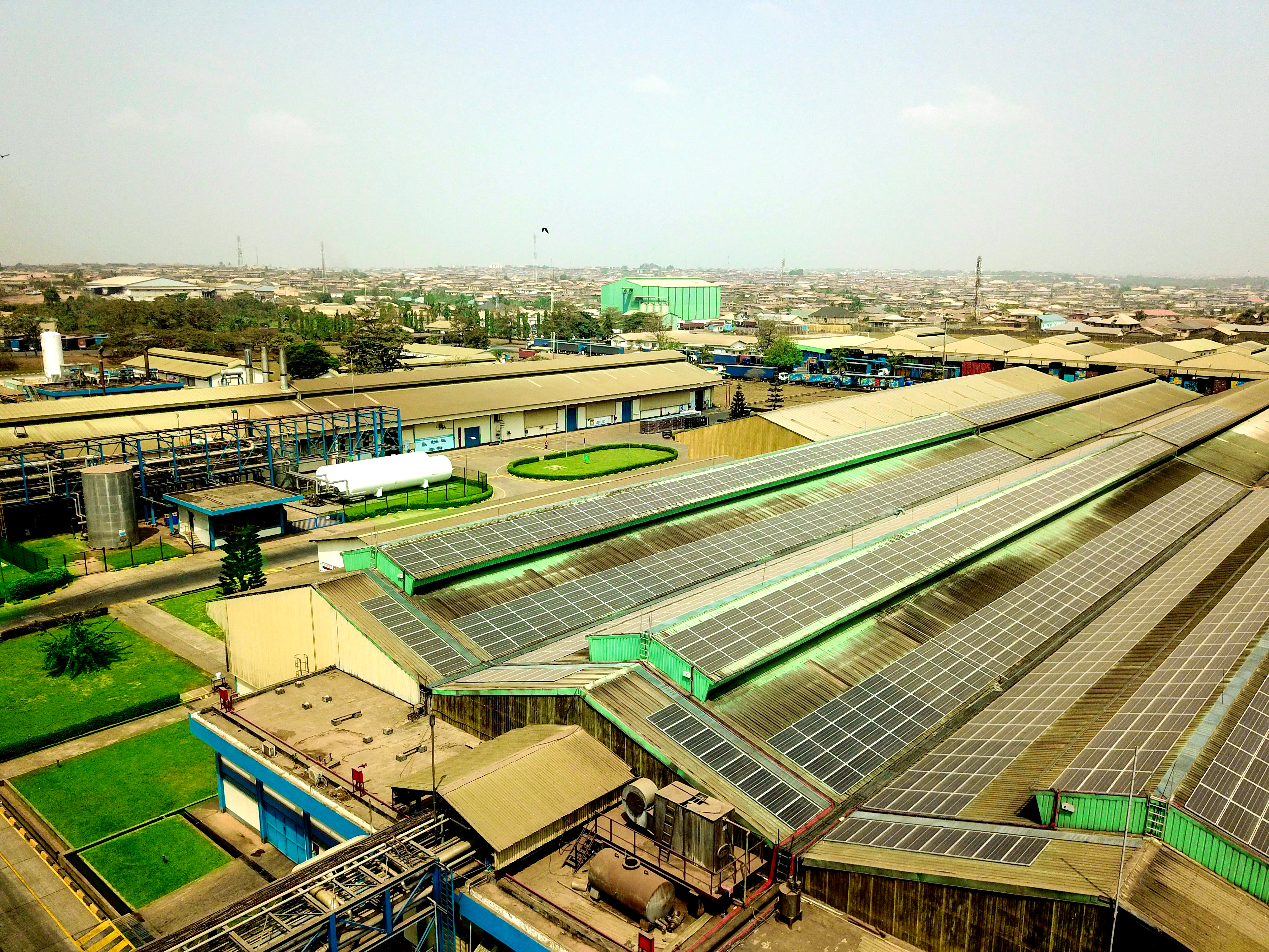 Heineken Nigeria brewery with solar panels