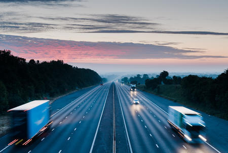 Trucks driving